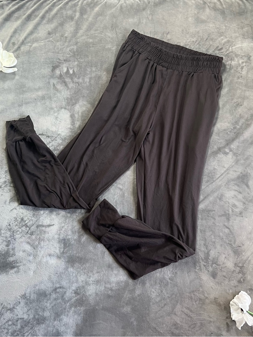 Soft Black Elastic Waist Lounge Pants
